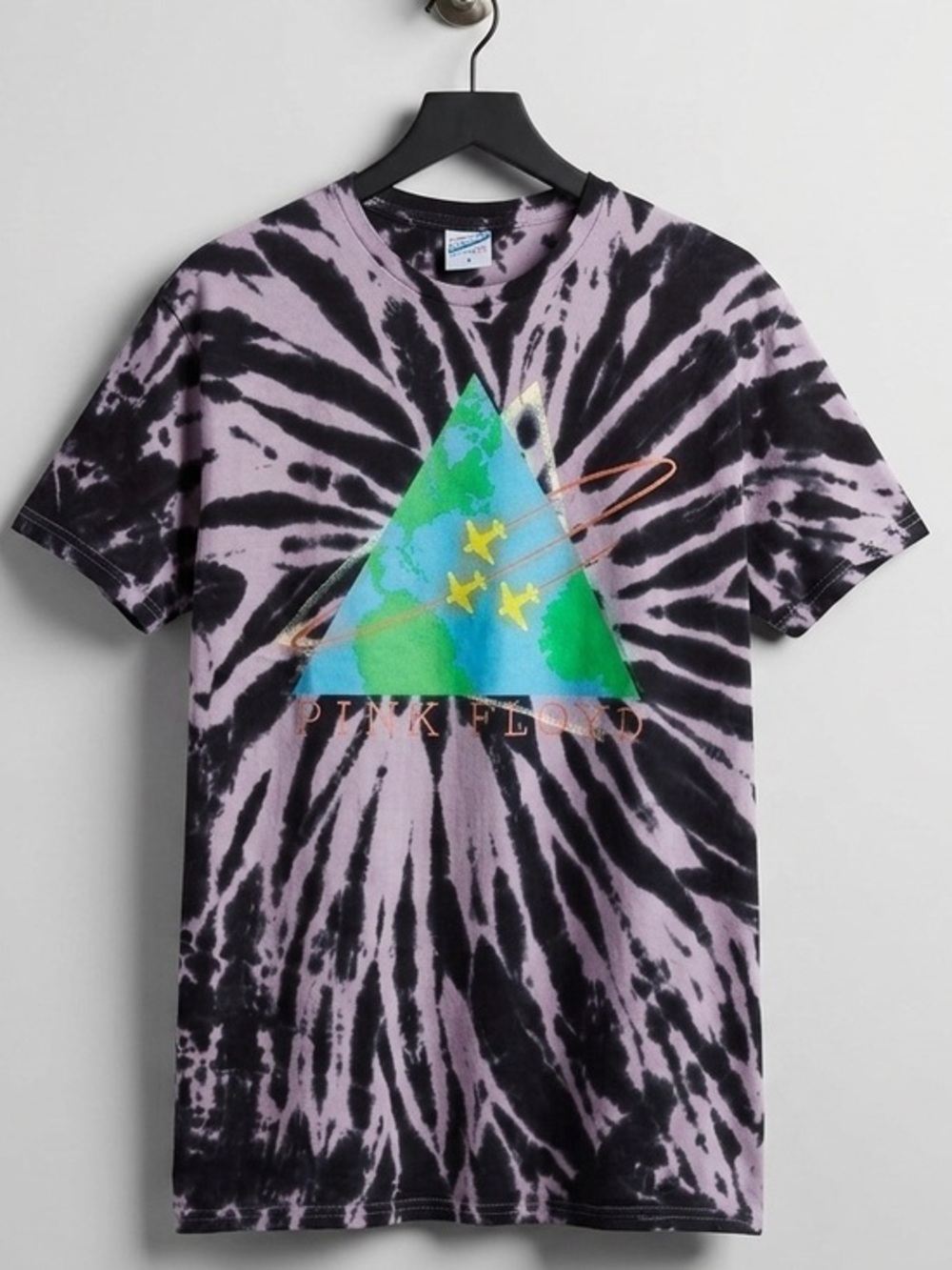 UO Junk Food Black and Lavender Tie Dye Pink Floyd Concert Tee Size Medium